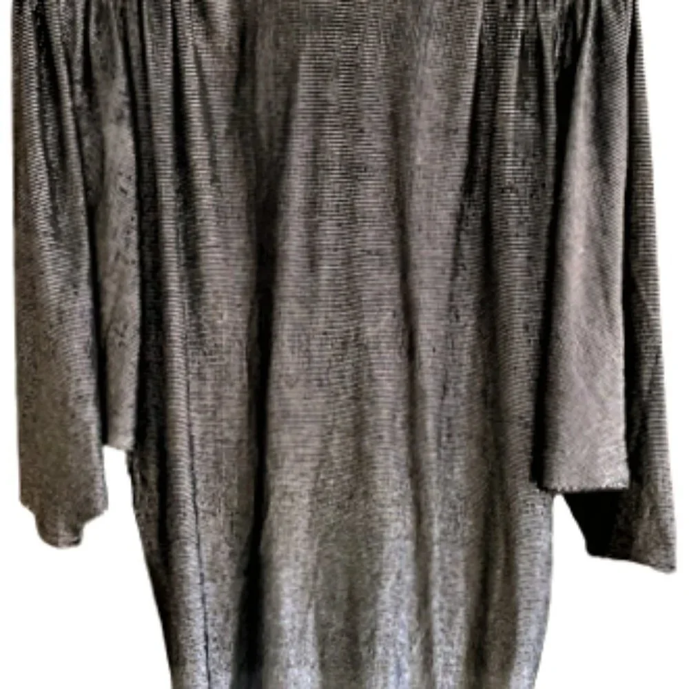 Vintage Miss Renfrew silver metallic shimmery tunic midi dress with belt - Picture 10 of 17